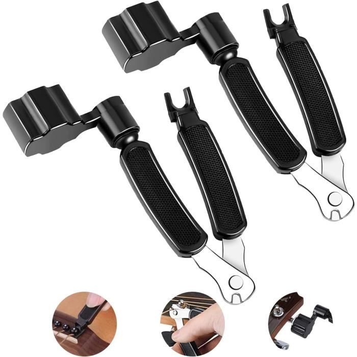 Kit 12 Cordes De Guitare Acoustique + Enrouleur 3 En 1 – Pour Guitare Classique Et Folk – Acier Et Cuivre – Facile à Monter