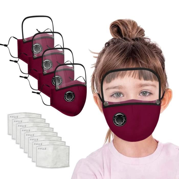 Masque Respiratoire Enfant Avec Filtre Charbon Lavable - Réutilisable, Neuf