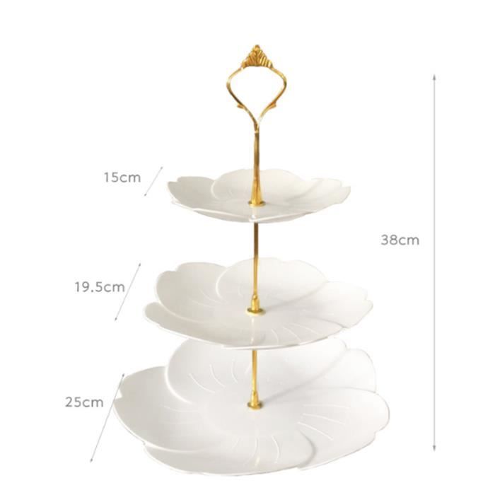 Presentoirs A Gateau Sakura Trois Etages Dessert Support De Transport En Plastique Pour Anniversaires Mariages Blanc 25 25 38cm Cdiscount Maison