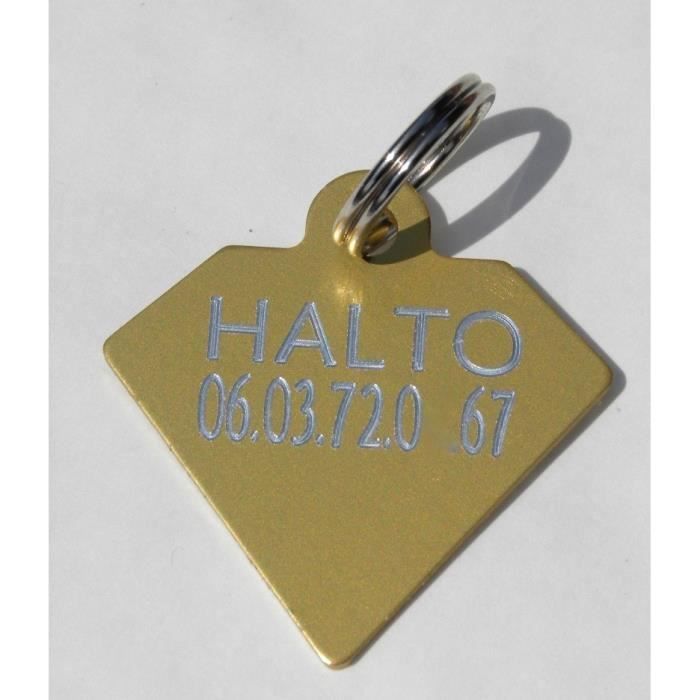 1 MÉDAILLE gravée pour chien DIAMANT DORÉE personnalisation