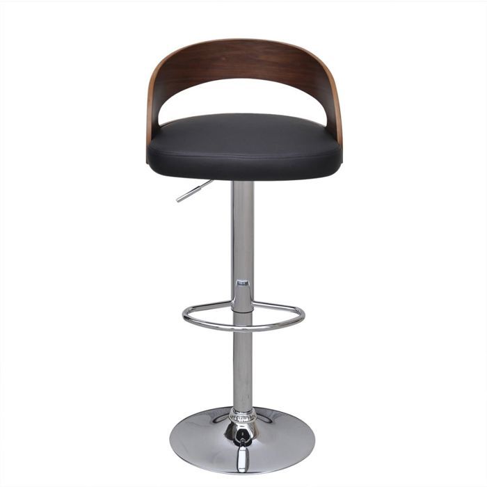Lot de deux tabourets de bar design chaise siège cadre en bois courbé hauteur réglable 1202067 Lot de deux tabourets de bar design chaise siège cadre en bois courbé hauteur réglable 1202067