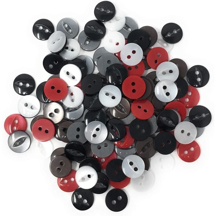 Lot De 100 Boutons En Plastique Pour Couture - Assortiment Couleurs Et Tailles 10-20mm