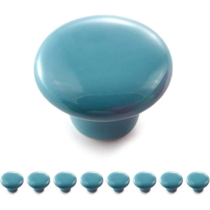 Poignée-bouton rond en porcelaine - Ganzoo - Lot de 8 boutons ...