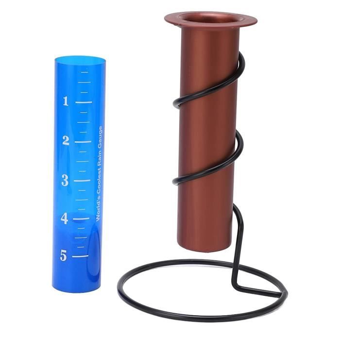 Pluviomètre De Jardin Avec Support Métal - Mesure Des Précipitations, Hauteur 48cm, Pour Ajuster L'arrosage, Décoration Extérieure