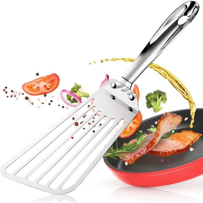Spatule plancha inox spatule de cuisson multifonctionnelle élargie en forme  d'éventail pour rôtir du poisson du steak des crêp[77] - Cdiscount Maison
