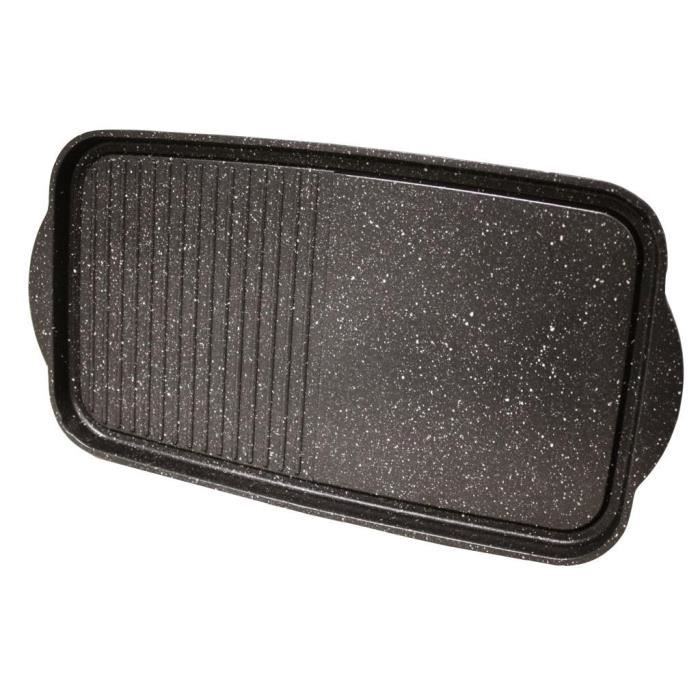 Fonte /Émaill/ée Surface Stri/ée ProCook Compatible Tous Feux Dont Induction /& BBQ Deux Poign/ées Rouge Grill Plancha 24 cm x 36 cm