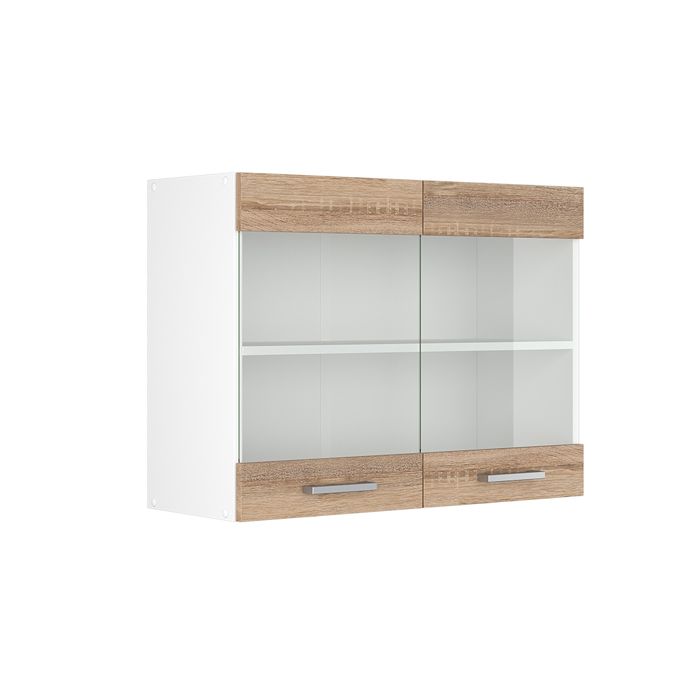 Armoire en verre R-Line 80cm Sonoma/Blanc Vicco 29755 Armoire en verre R-Line 80cm Sonoma/Blanc Vicco 29755