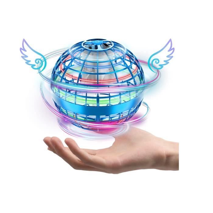 Jouet - Magique Mini Drone Enfant - Flying Boomerang Ball - USB rechargeable - Lumières LED cool - Bleu