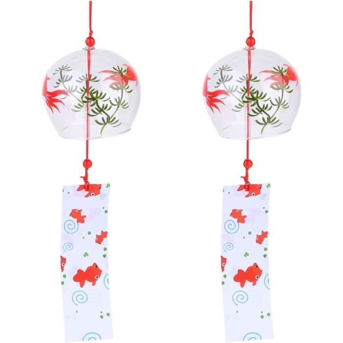 N1865]Carillons Éoliens En Verre Japonais Noël Floral Carillon