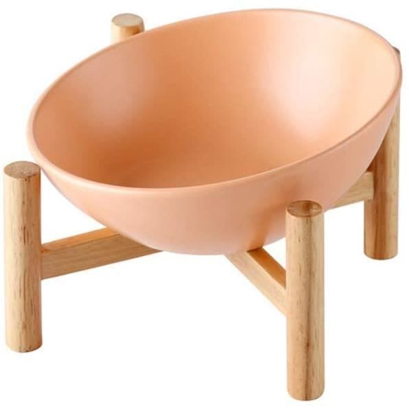 Hchlqlz Orange Porte Gamelle Surelevee Gamelle Incline Pour Chien Et Chat Ceramique Avec Bambou Support En Bois Grand Cdiscount