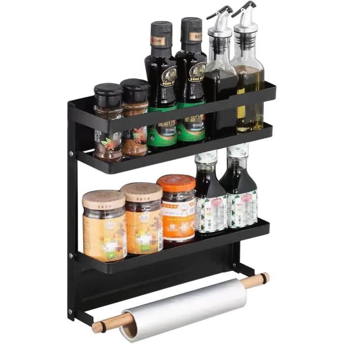 Étagère à Épices Murale 25 Cm Argent - Support Rangement Cuisine Acier Inoxydable Sans Percage