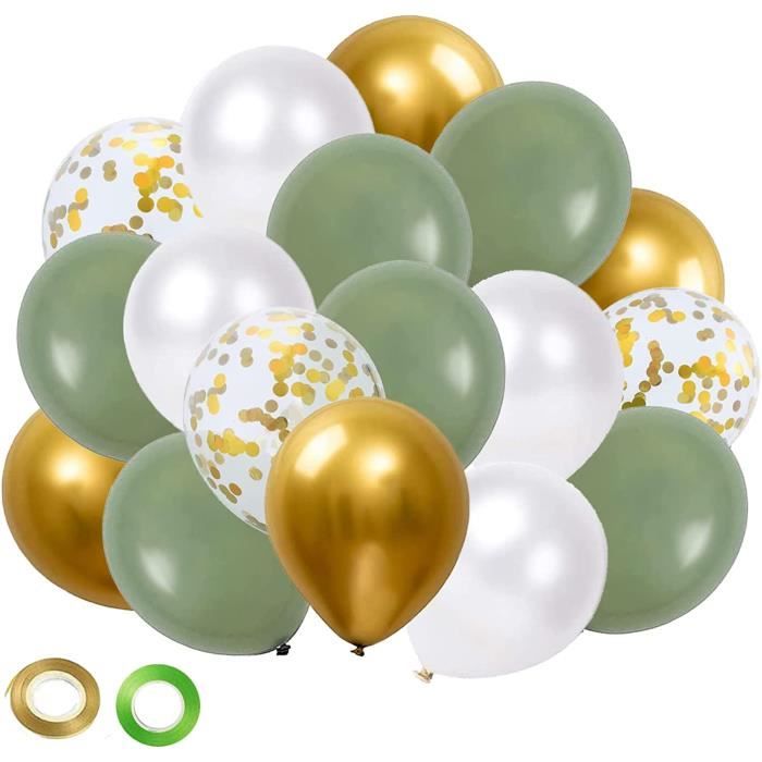 50x Set de Ballons de Fête à l'hélium de Confettis en papier métallisé  chromé 