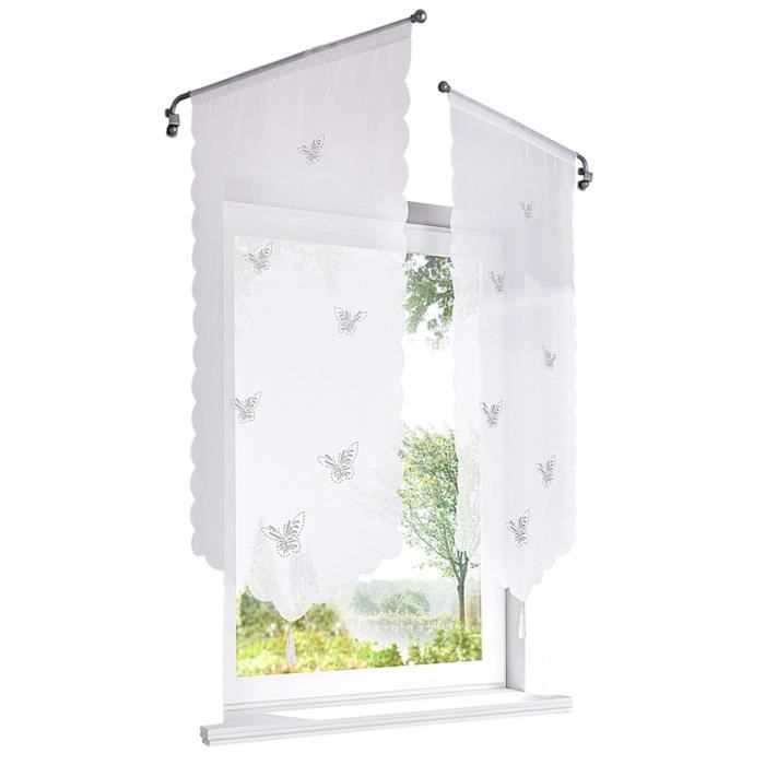 Rideaux Voilage Papillon 60x1 A Oeillet Rideau Voilage Blanc Rideaux Salon Voilage Moderne Rideaux Chambre Enfant Adulte Oeillet Cdiscount Maison
