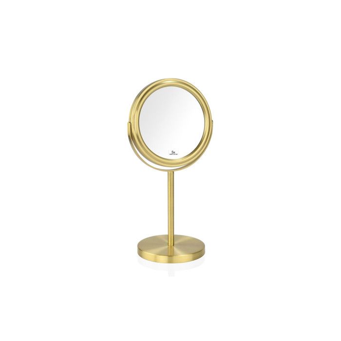 Miroir Grossissant (x5) Double Face en Métal Doré
