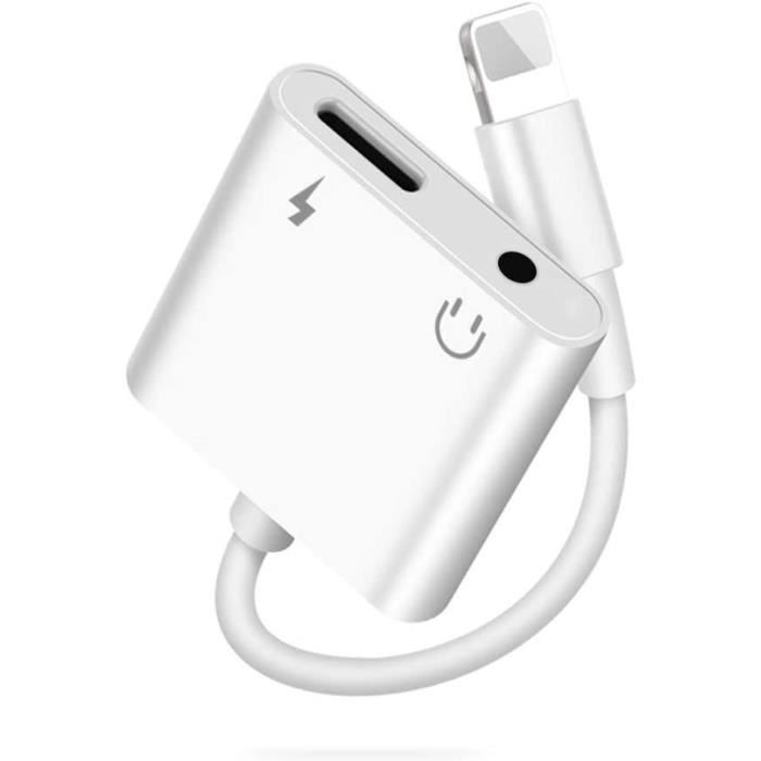 [Apple MFi Certified] Adaptateur Casque pour iPhone,[Charge + Prise AUX Audio 3,5 mm] Lightning vers 3,5 mm Jack Adaptateur Do[10]