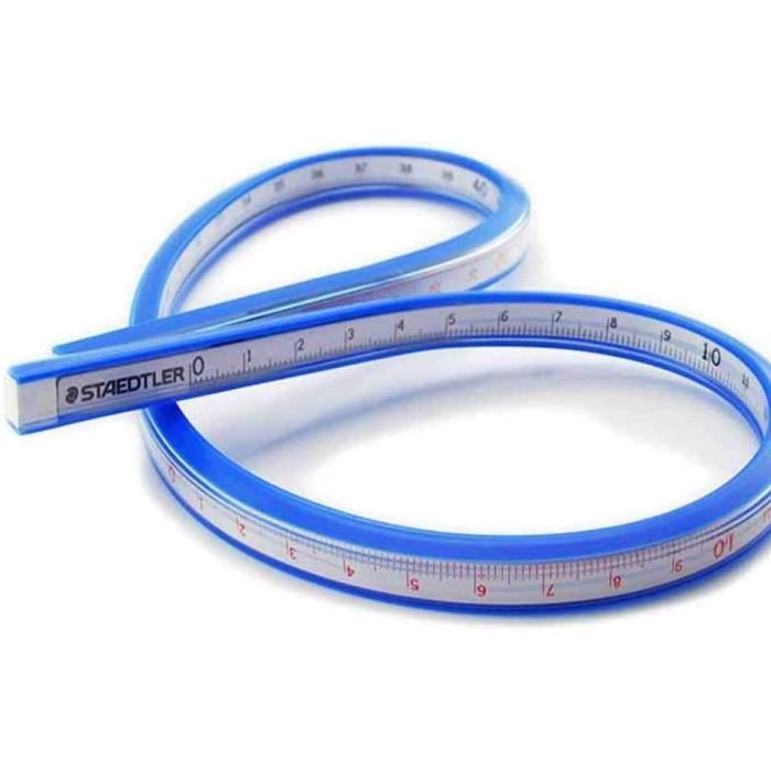 Règle Flexible 60 Cm - Règle Courbe En Plastique Souple Avec Noyau Métal - Double Face Cm/pouces Pour Dessin, Couture, Modélisme - 5