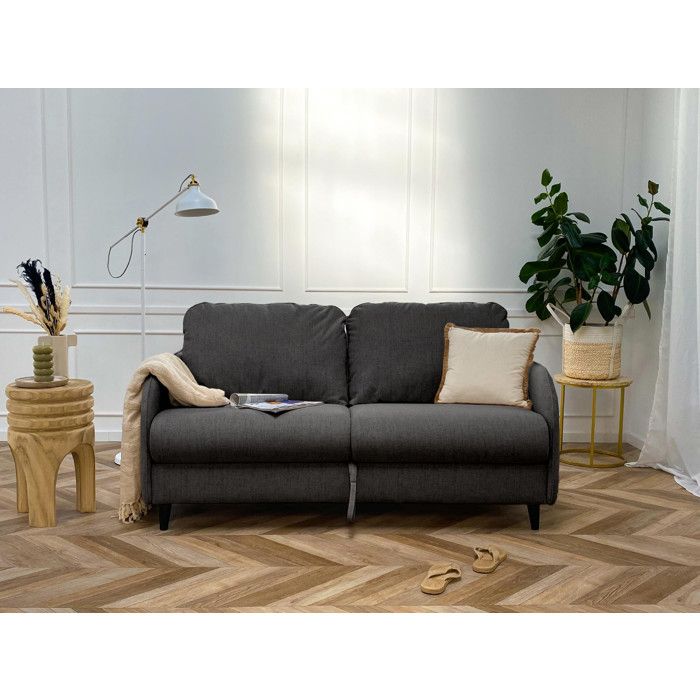 Cosmos - canapé lit 3 places convertible express couchage quotidien 140 cm matelas 11 cm en tissu - Gris Anthracite Cosmos - canapé lit 3 places convertible express couchage quotidien 140 cm matelas 11 cm en tissu - Gris Anthracite