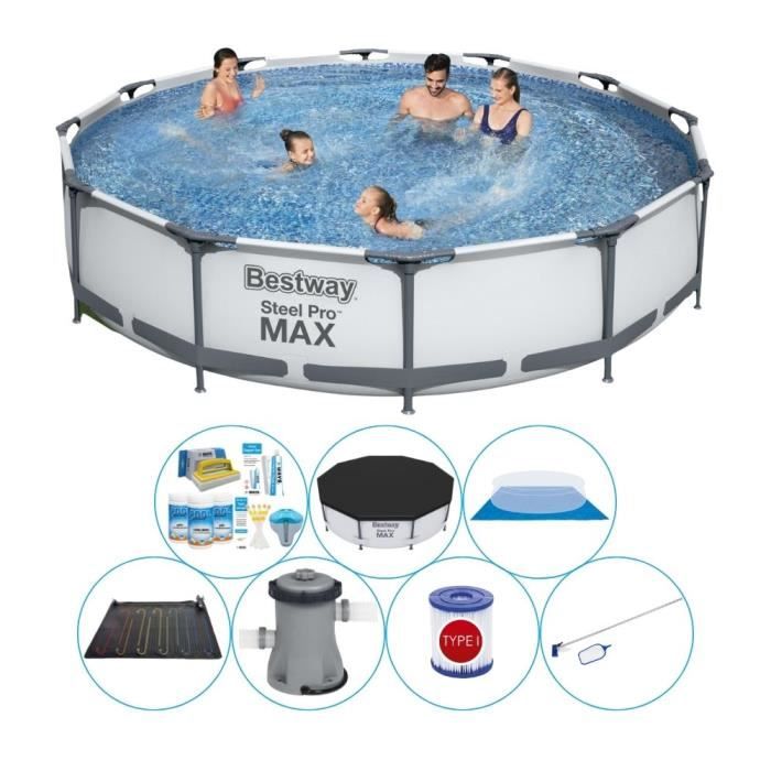 Pack de piscine - Bestway Steel Pro MAX Ronde 366x76 cm - Cdiscount Jardin