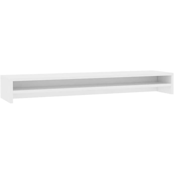 WIFESE Support Moniteur 100x24x13 Cm - Rehausseur Écran Noir Aggloméré, Étagère Intégrée Minimaliste