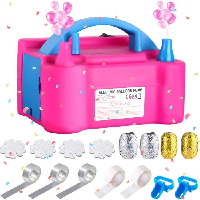 Pompe à Ballon Électrique 600W PartyWoo - Gonfleur Portable Double Buse Pour Guirlandes