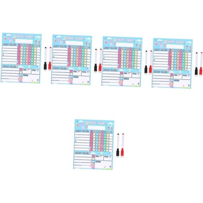 ibasenice 3pièces Tableau Magnétique Effaçable pour Réfrigérateur Planning Tâches Ménagères Hebdomadaire Tableau de Récompense Décoratif pour Garçon Fille Suivi Comportement et Autonomie