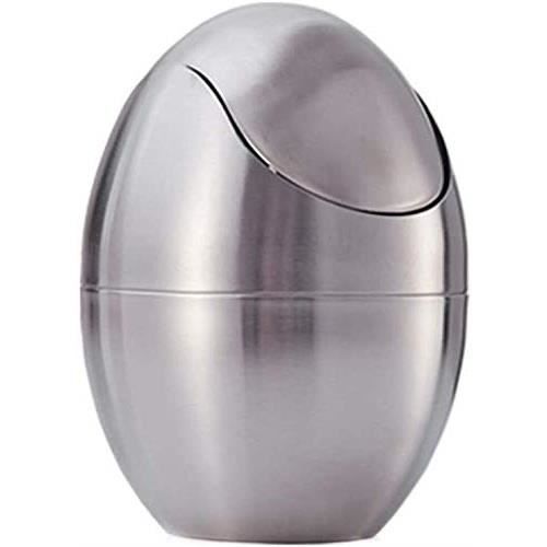 IAnomla Petite Poubelle Élégante - 1.3L En Bambou Naturel & Acier Inox Doré - Parfaite Pour Bureau, Salle De Bain, Chambre