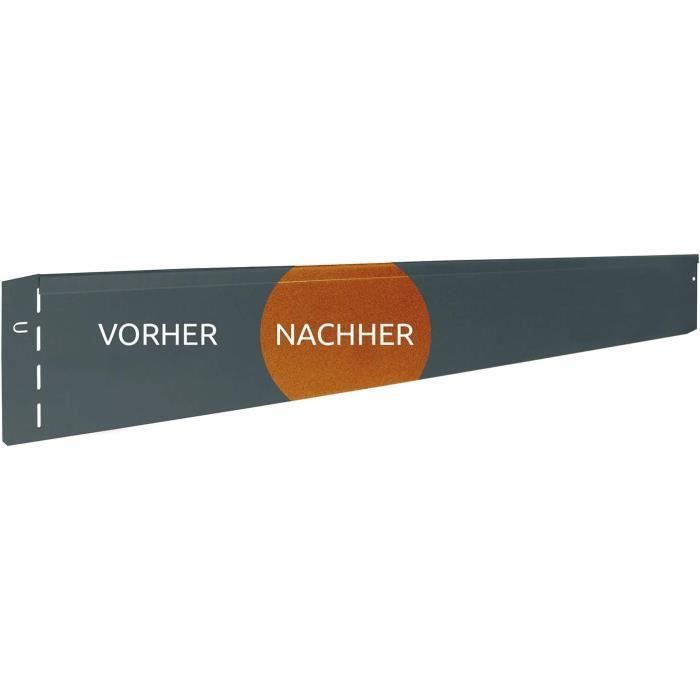 Bordure De Jardin En Acier Galvanisé - 103 X 20 Cm, Longueur Utile 100 Cm, Technique D'assemblage Brevetée