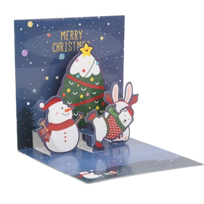 Dilwe Cartes de Noël 3D Carte de voeux Papier décoratif spécial Noël en