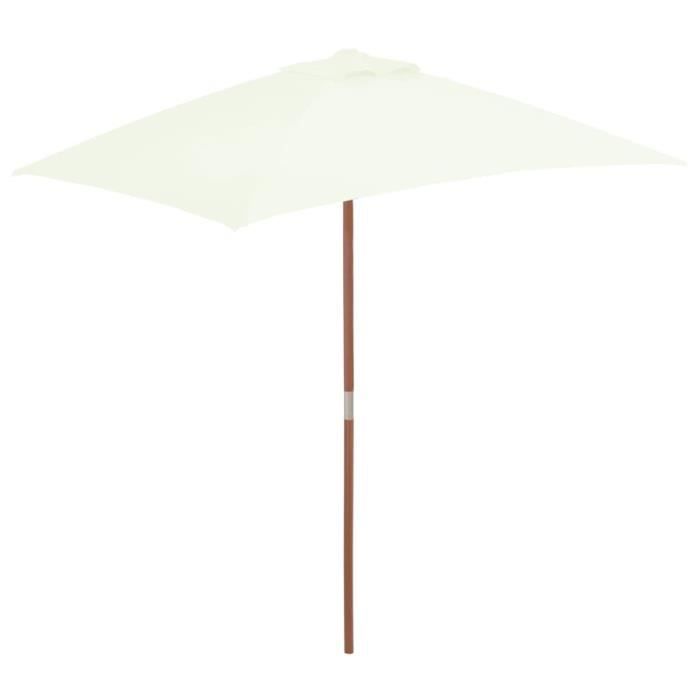 Parasol Déporté Terrasse Parasol Rétro Jardin 150 Cm - Mât Bois Et Parasol Déporté Terrasse Parasol Rétro Jardin 150 Cm - Mât Bois Et