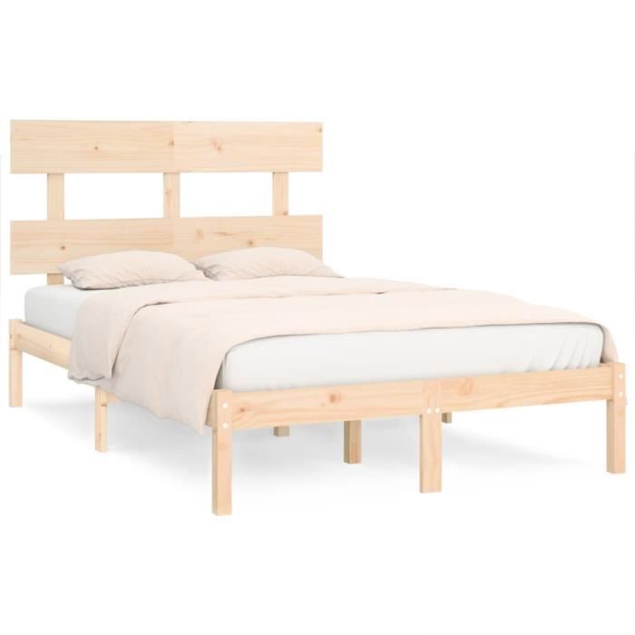 DIOCHE Cadre de lit Bois massif 160x200 cm - YW Tech DIO7734921065161 - Cdiscount Maison