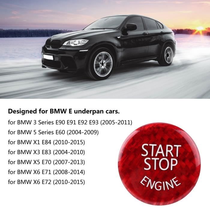 Couvercle Interrupteur Allumage Fibre Carbone Noir Pour BMW X5 E70/X6 E71 - Décoratif
