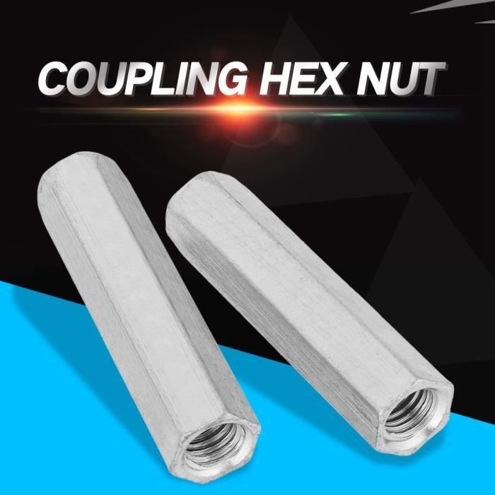 Duokon Écrous longs Fixation pour écrou hexagonal, 2pcs en acier ...