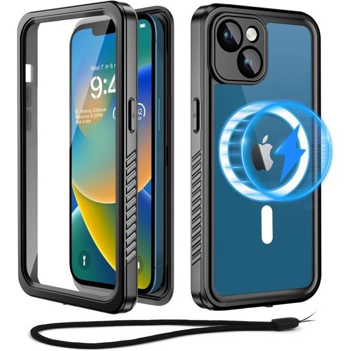 ORETECH Coque pour iPhone 13 avec 2 Verre Trempé et 1 Caméra Protecteur, Etui Translucide Mat Arrière Housse Antichoc Coque Magnétique pour iPhone 14/13 Compatible avec Mag-Safe 6.1 Transparent