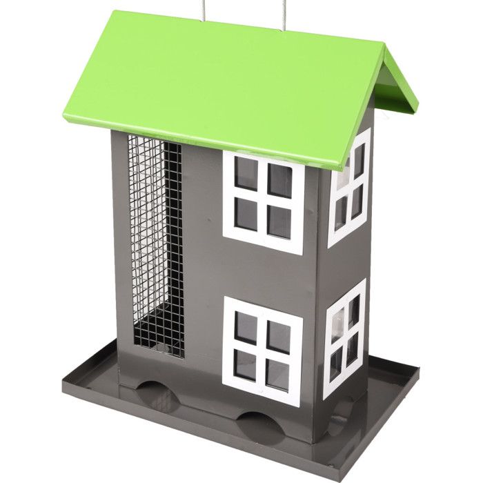 Meilleurs prix pour Mangeoire pour oiseaux - FLAMINGO - Maisonnette 2 en 1 graines et noix - Gris - Extérieur