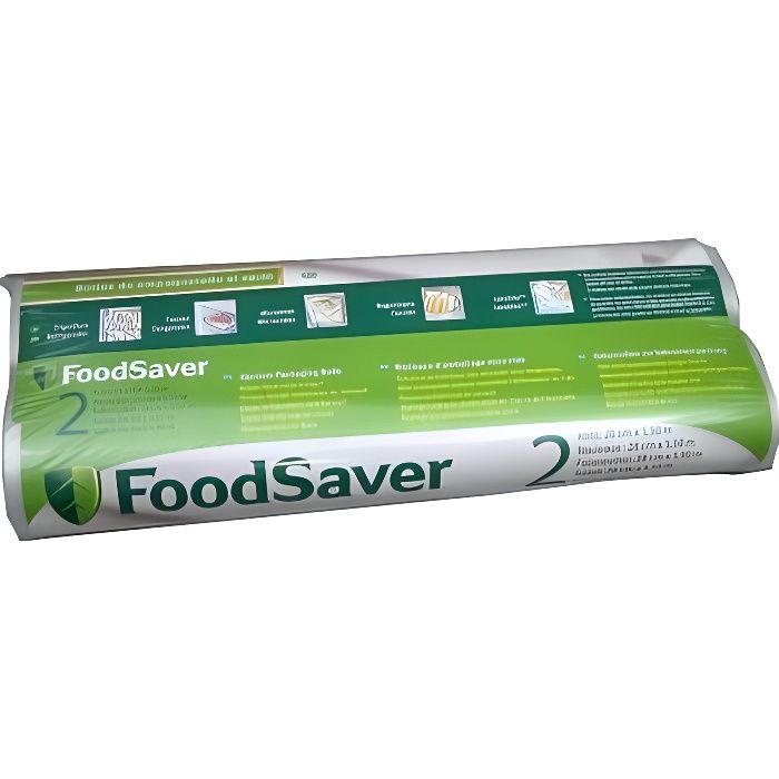 FoodSaver sacs de mise sous vide réutilisables, Sans BPA, 2 rouleaux de  sacs (28 cm x 5,5 m), (FSR2802) : : Cuisine et Maison