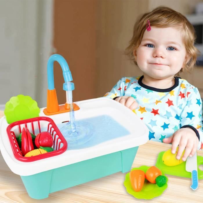 Aofa Jouet d'évier de cuisine, jouet de lave-vaisselle électrique pour  enfants avec eau courante, accessoires de cuisine sensibles à la chaleur,  jouet