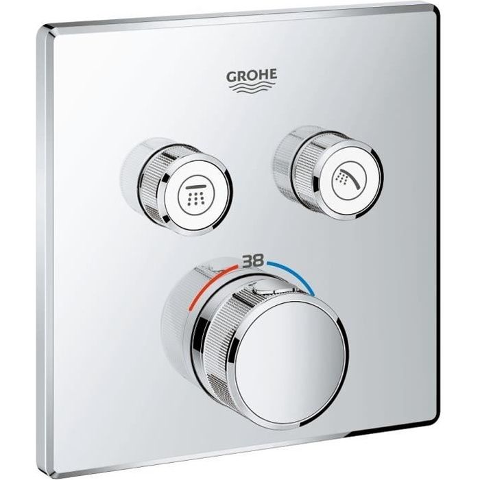 Grohe Thermostatique pour installation encastrée 2 sorties Chromé 29124000