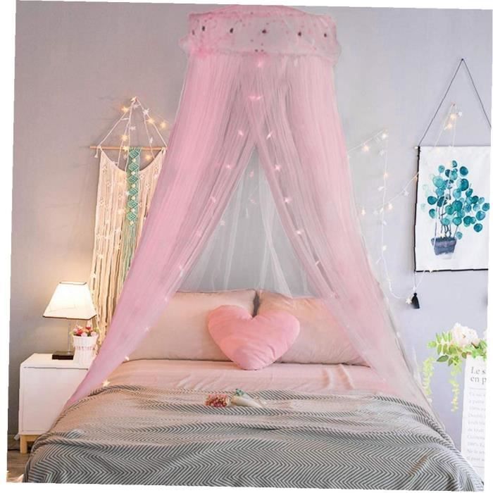 Moustiquaire Romantique à Baldaquin Sans Cadre – Dentelle, 4 Coins Carrés, Taille Queen (150x200 Cm) | Protection Insectes, Décoration Chambre - 9
