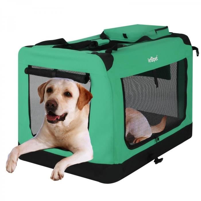 Cage De Transport En Tissu Pliable 81 58 58 Cm Vert Chien Chat Lapin Et Petits Animaux Caisse Boite De Transport Animaux Cdiscount