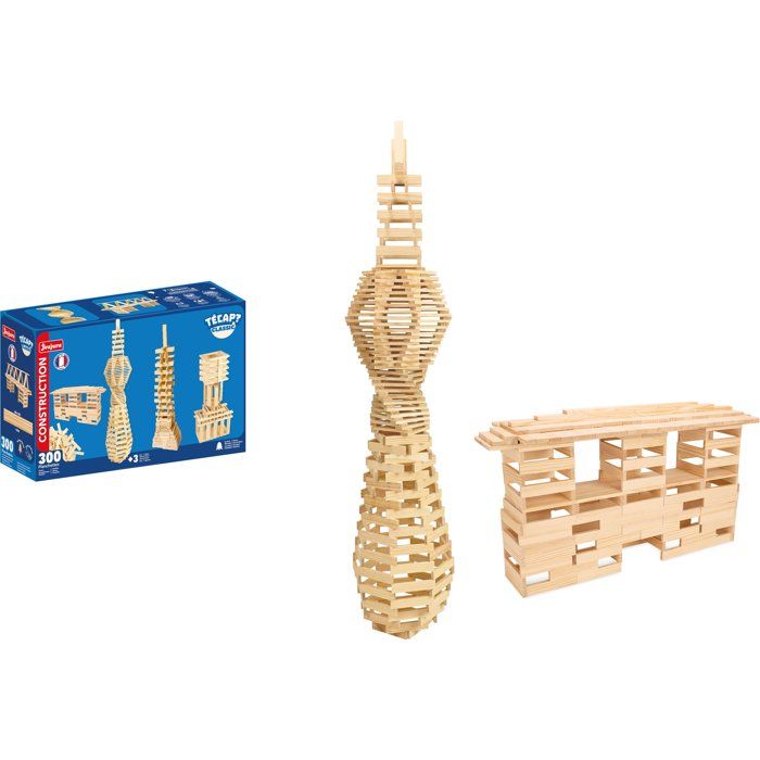Jeu de construction en bois JEUJURA TéCap Classic 300 pièces bois naturel Neuf - vue 4