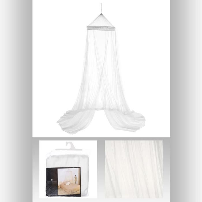 Ciel de lit et moustiquaire - 60 X 250 cm - Coloris BLANC