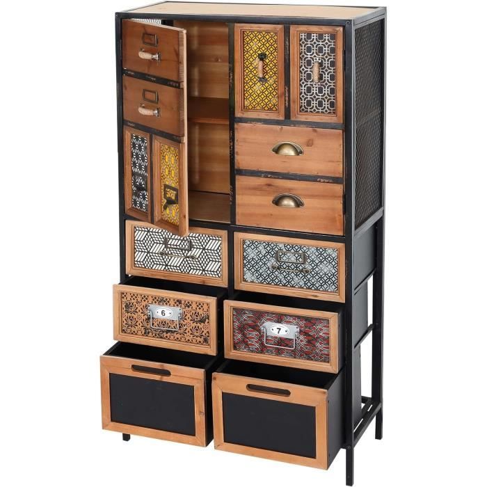 Commode à Pharmacie HWC-L38 Armoire à tiroirs Commode Étagère Tiroirs Métal Sapin Bois Vintage Shabby-Look 120x62x33cm - Mendler Commode à Pharmacie HWC-L38 Armoire à tiroirs Commode Étagère Tiroirs Métal Sapin Bois Vintage Shabby-Look 120x62x33cm - Mendler