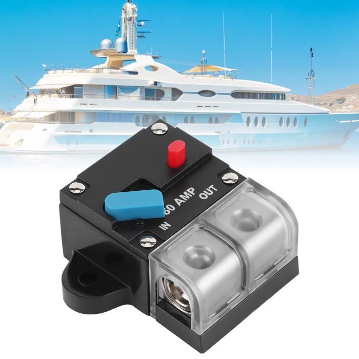 Porte-fusible Réinitialisable 12-24V - Disjoncteur Audio étanche Pour Voiture, Bateau - 50A à 100A (choix)