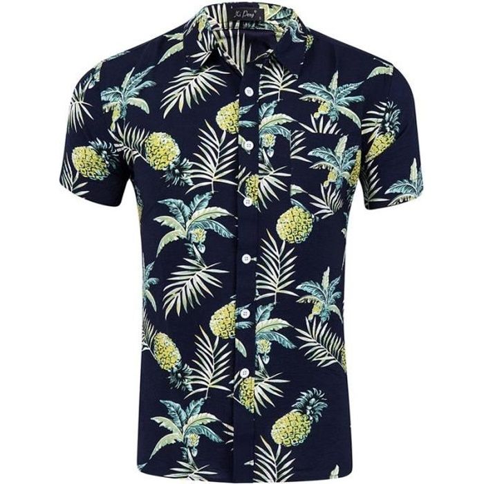 Nouvelle Chemise Hawaïenne Hommes Fleur Plage Aloha Fête Décontracté Vacances Manches Courtes