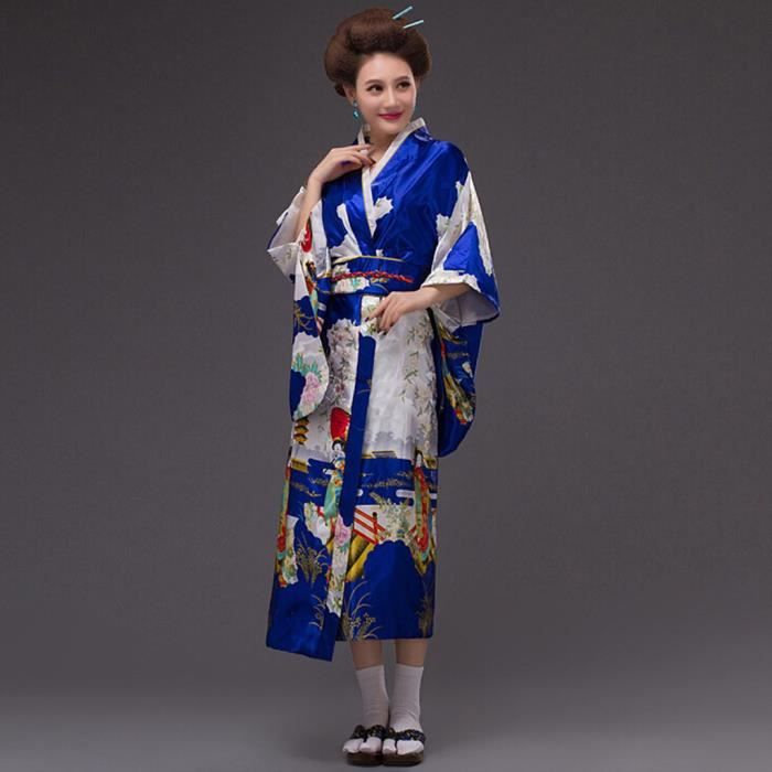 robe kimono bleu