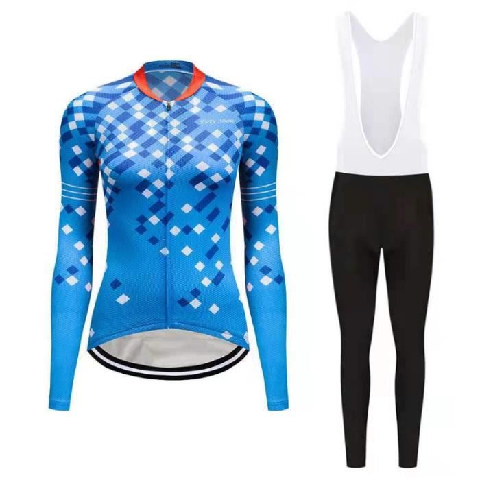 Maillot Cyclisme Femme Terry 3/4 Zip Manches Longues - Multicolore - Taille XXL - Occasion
