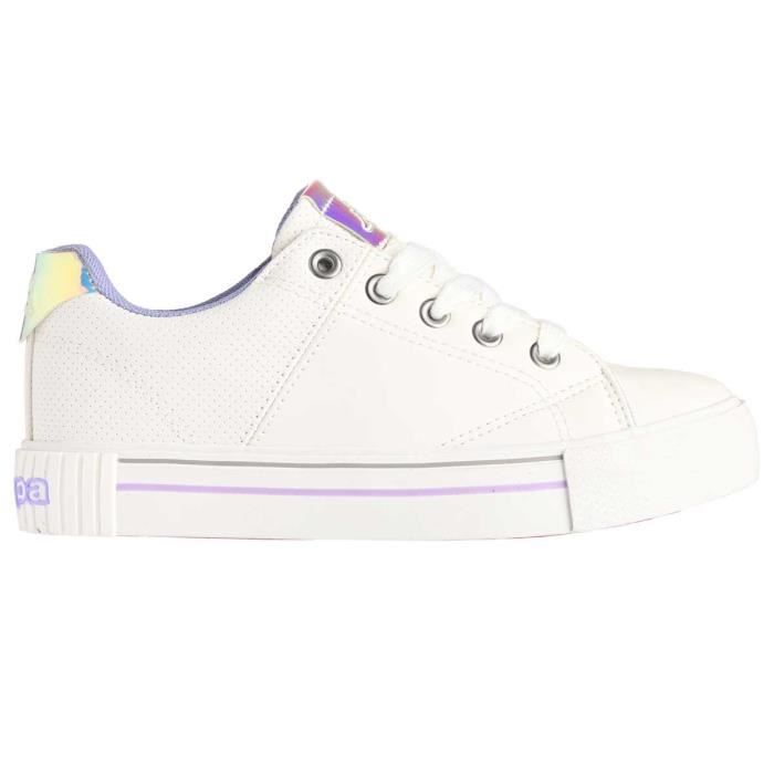 chaussures lifestyle tudy lace pour garçon - blanc, iridescent - kappa - sneaker décontractée avec détails