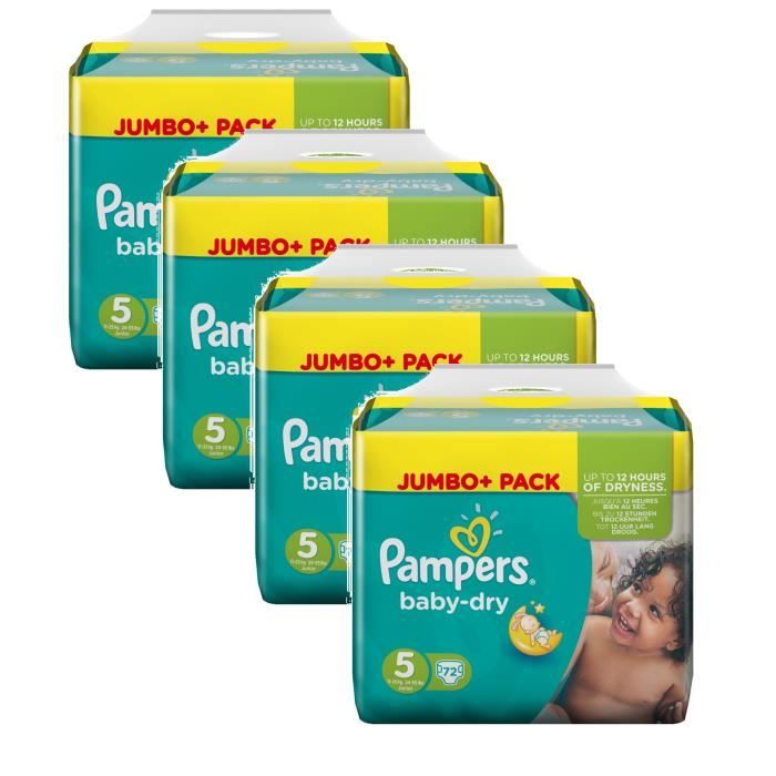 Pampers Baby Dry Taille 5 Junior 1125kg 288 Couches Cdiscount