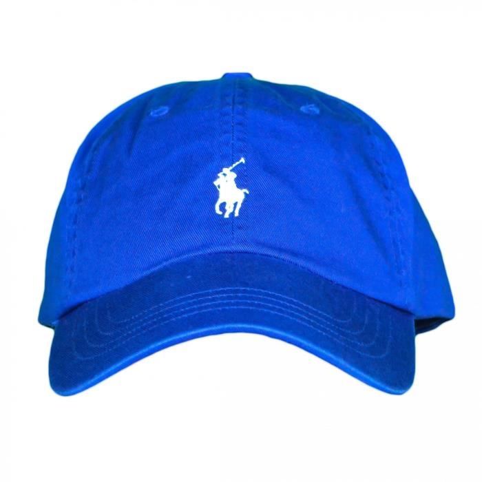 Casquette Ralph Lauren bleu royal logo bleu ciel pour homme