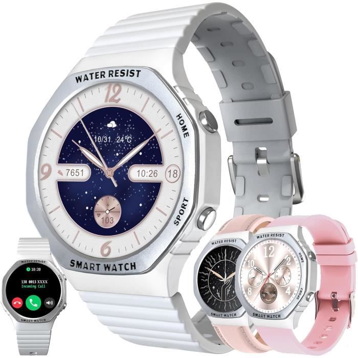 Montre Connectée Femme LIGE - Écran AMOLED 1,32 Pouces, Suivi Menstruel, 100 Modes Sport, étanche IP68